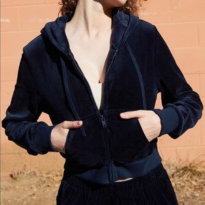 Brandy Melville (John Galt) Velour zip up hoodie